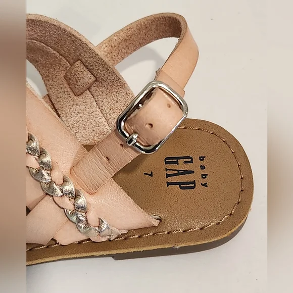 GAP Pink and Brown Sandals with Braided Details - Picture 5 of 6